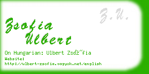 zsofia ulbert business card